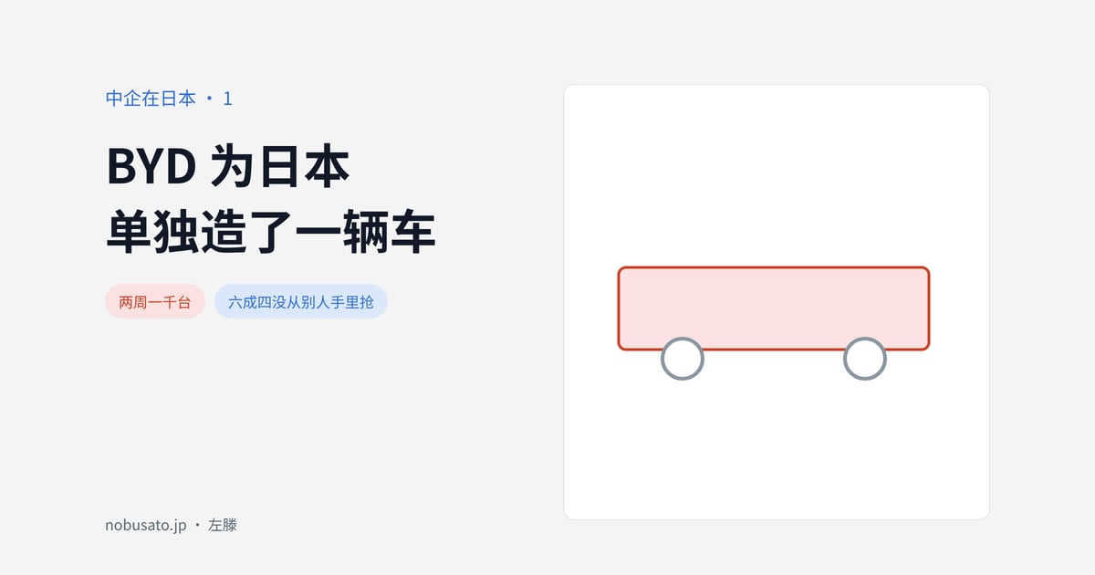 BYD 为日本单独造了一辆车