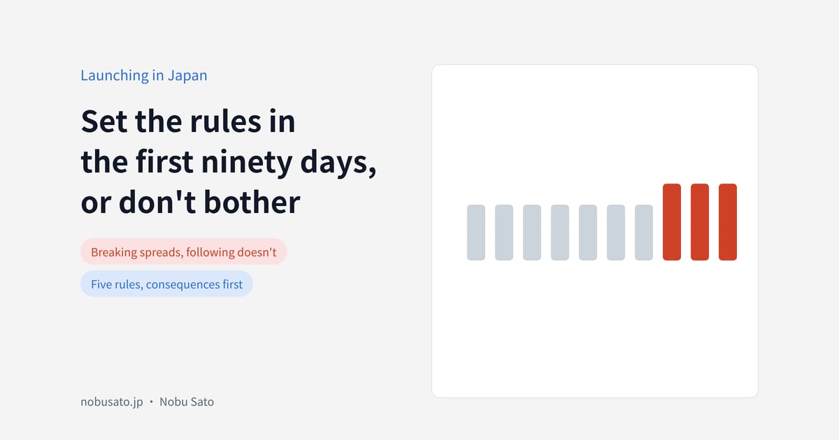 Set the rules inthe first ninety days,or don't bother