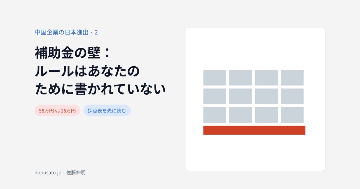 補助金の壁：ルールはあなたのために書かれていない