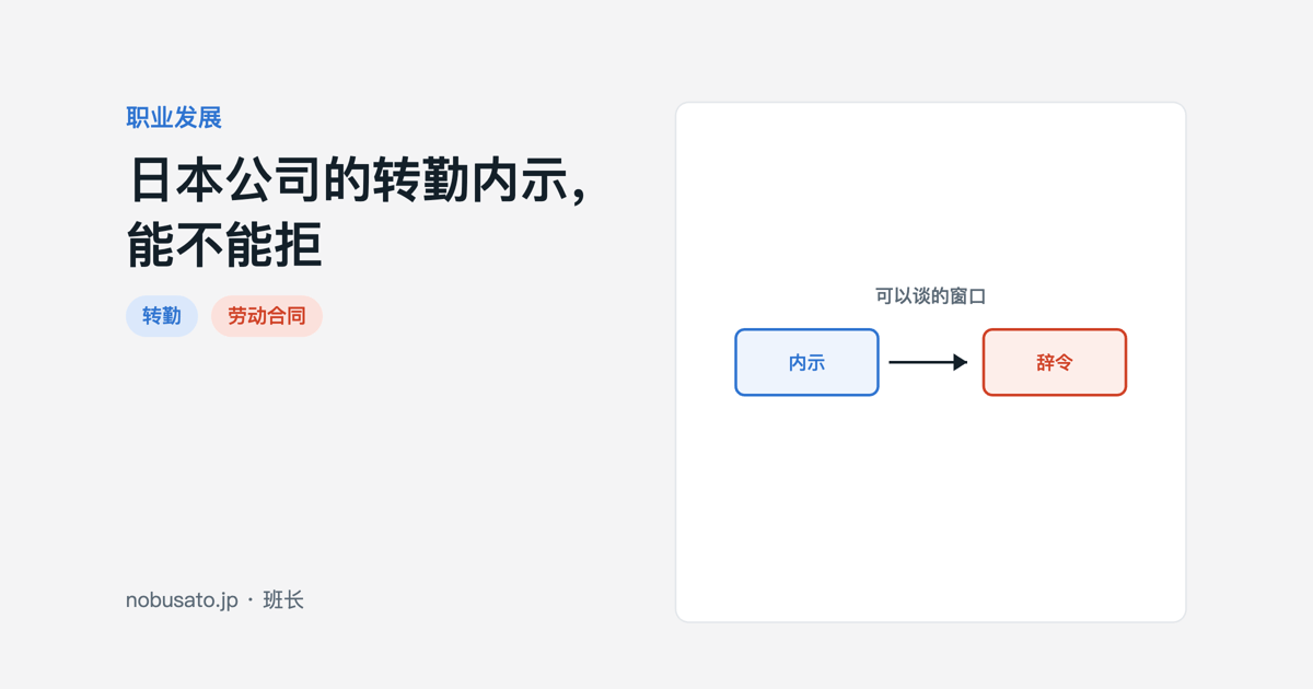 日本转勤内示到正式命令的流程，以及判例中命令无效的三个条件
