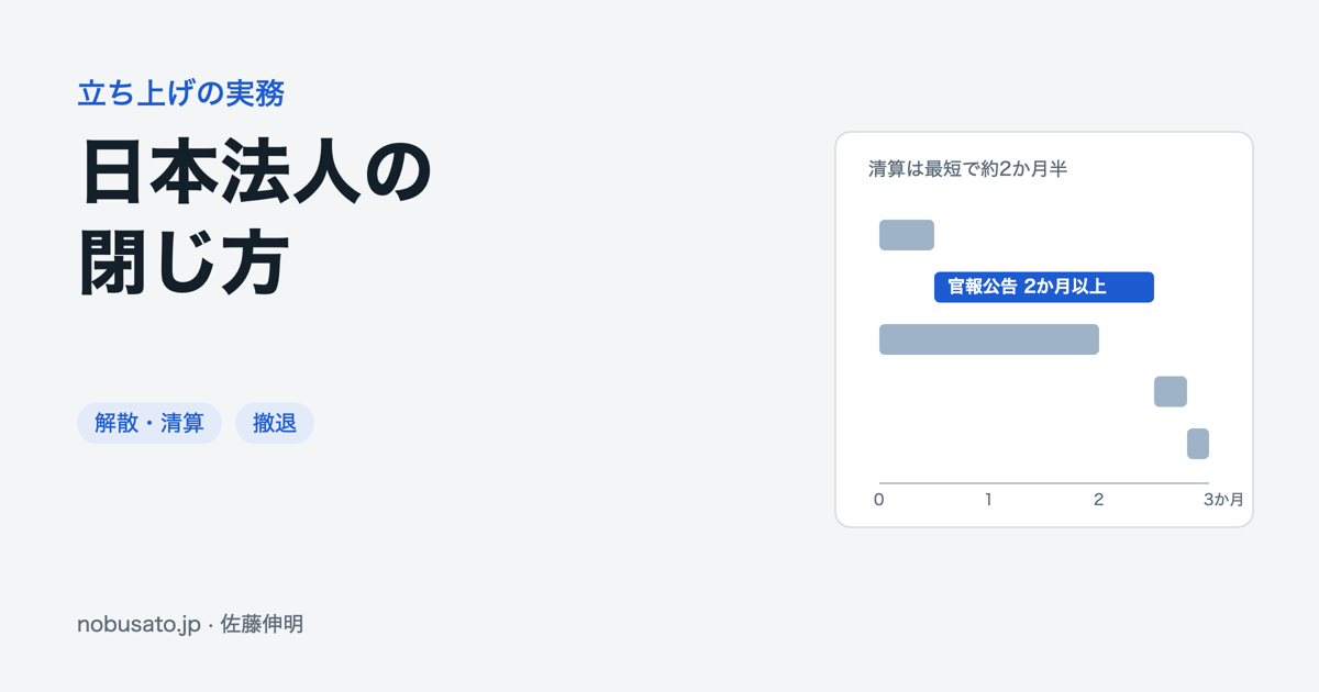 日本法人の閉じ方