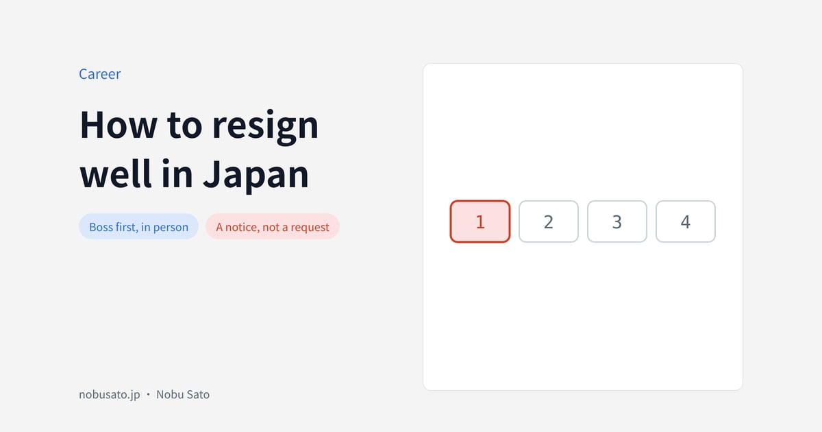 How to resignwell in Japan