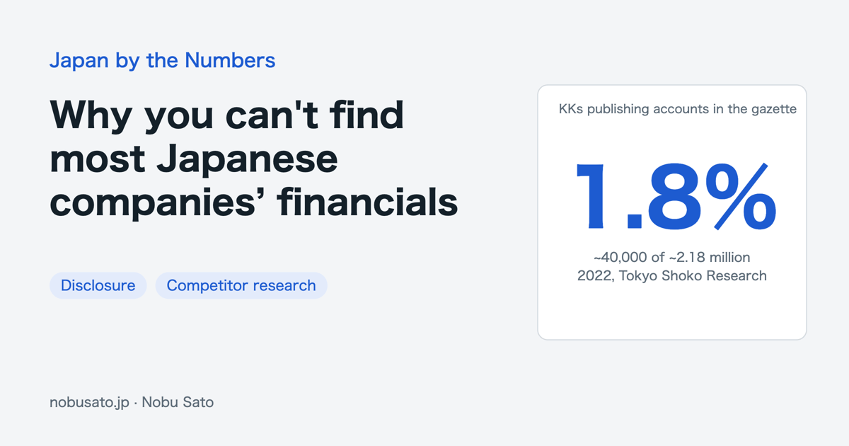 Why you can't find most Japanese companies' financials