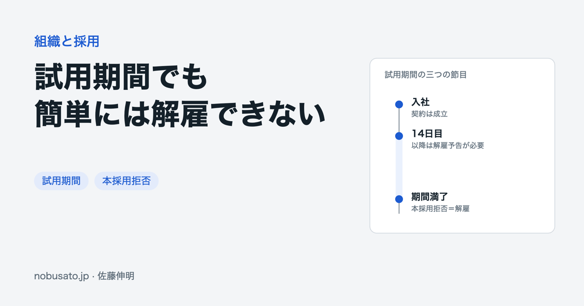 試用期間でも簡単には解雇できない