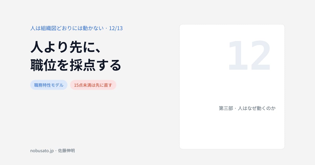 人より先に、職位を採点する